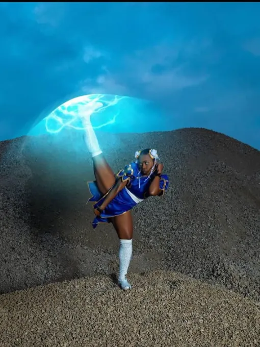 16 Afro Chun Li Anine Cosplay